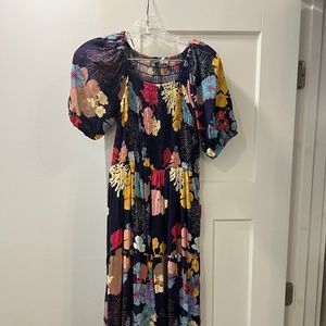 Piper & Scoot - Webber Smocked Square Nick Midi Dress in Navy